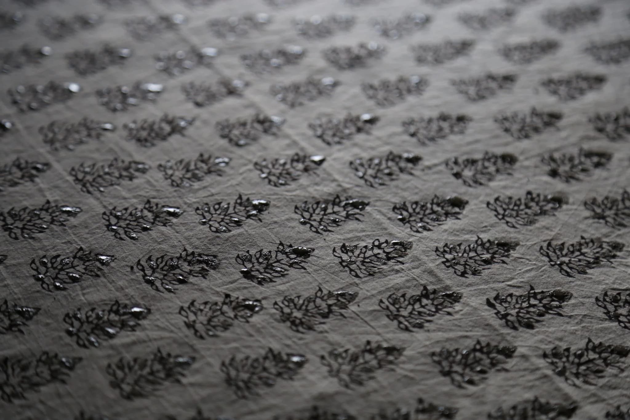 Block printed floral repeat pattern