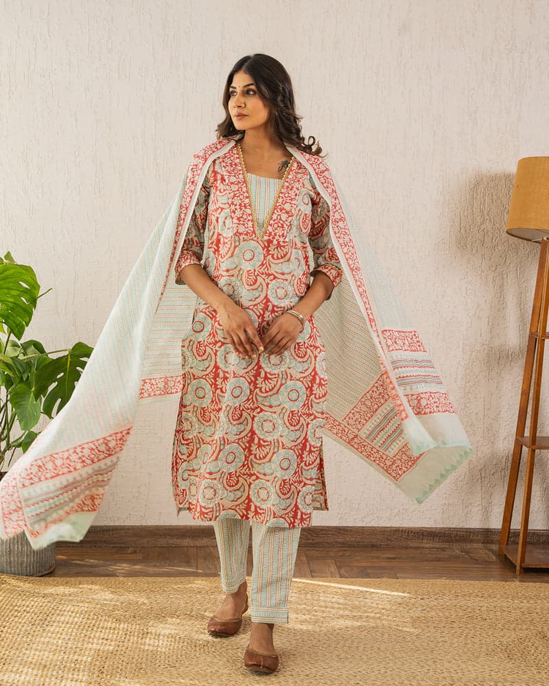Ojjas Crafts block printed suit